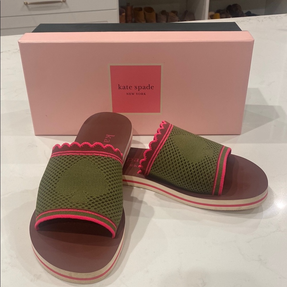 Kate Spade Green and Pink Women's Slides